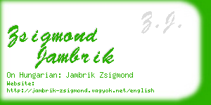 zsigmond jambrik business card